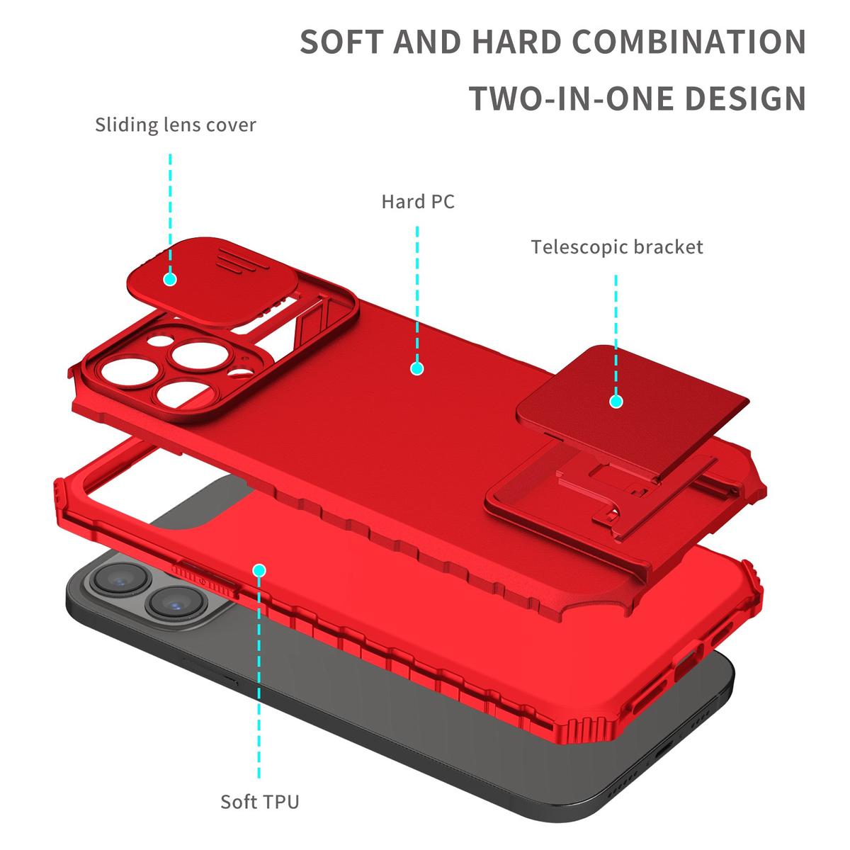 iPhone 13 Pro Max Easy Viewing Kickstand Hybrid Case Cover with Enhanced Camera Protection, photo 3 of 6