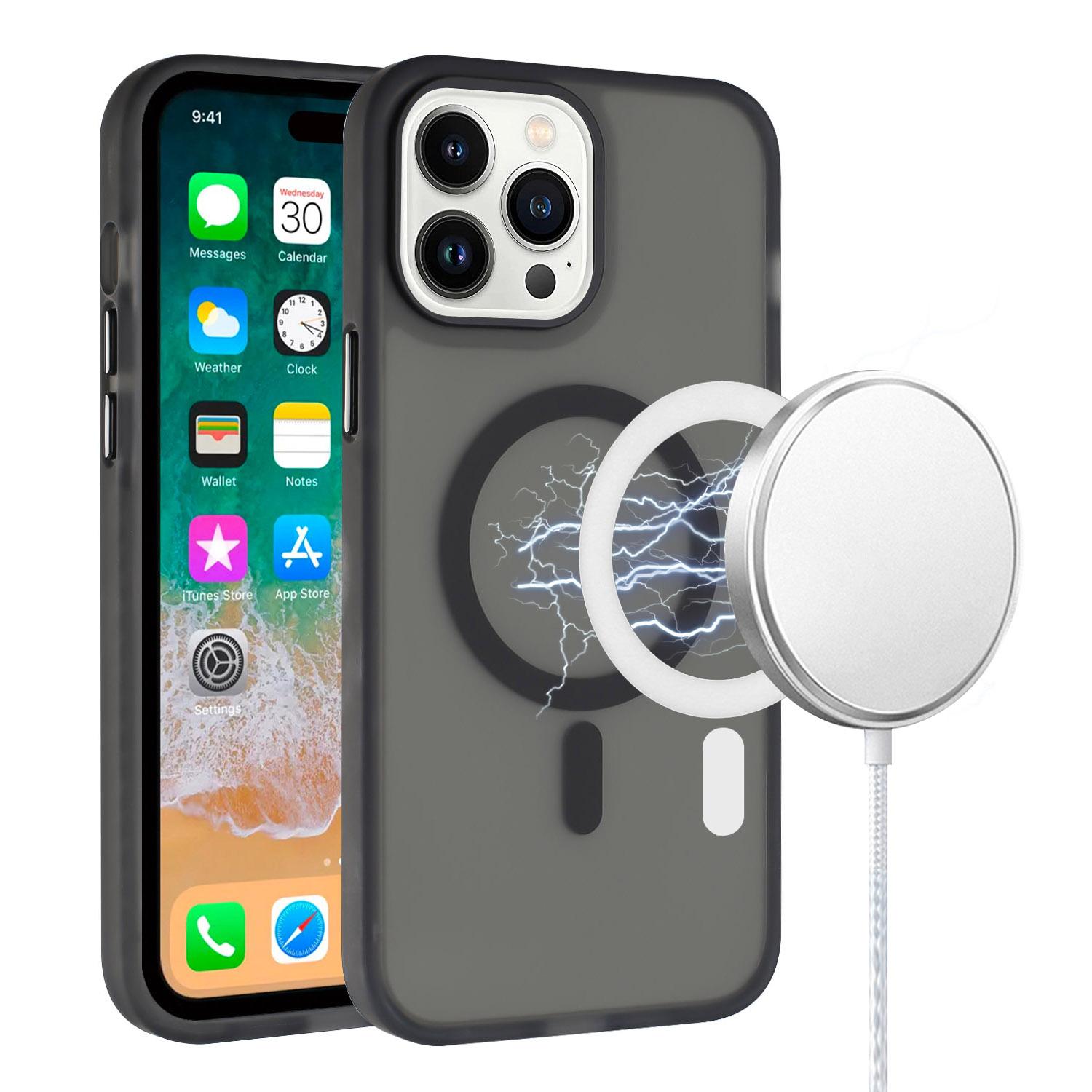 iPhone 15 [Magnetic Circle] ShockProof 4-Time Injection Strong Hybrid - Black