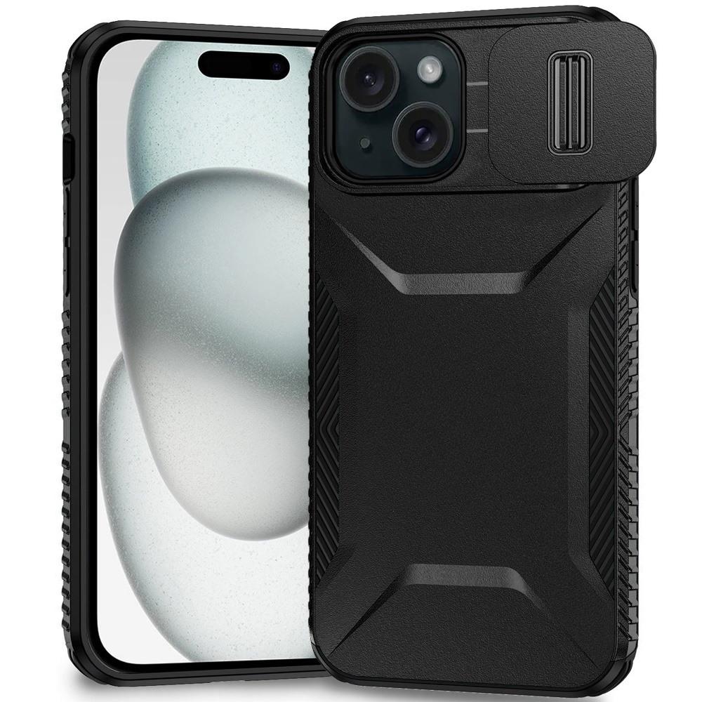 iPhone 15 Ultimate U Design Hybrid with Camera Window Covering - Black