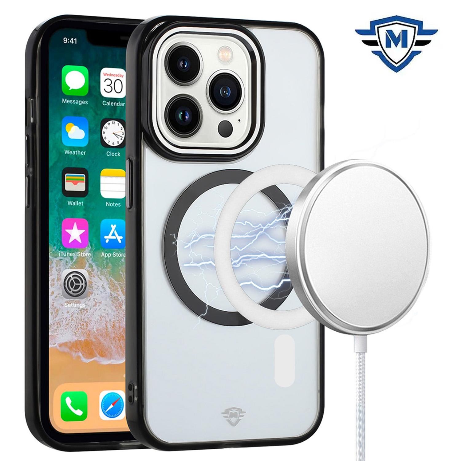 iPhone 15 METKASE Magnetic Circle Ring Transparent - Black