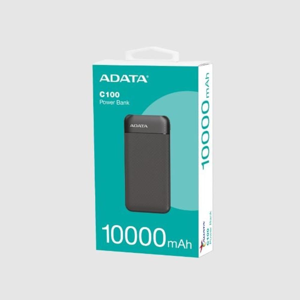 Adata C100 UL Certified Power Bank QC/PD 20W Fast Charging - BLACK