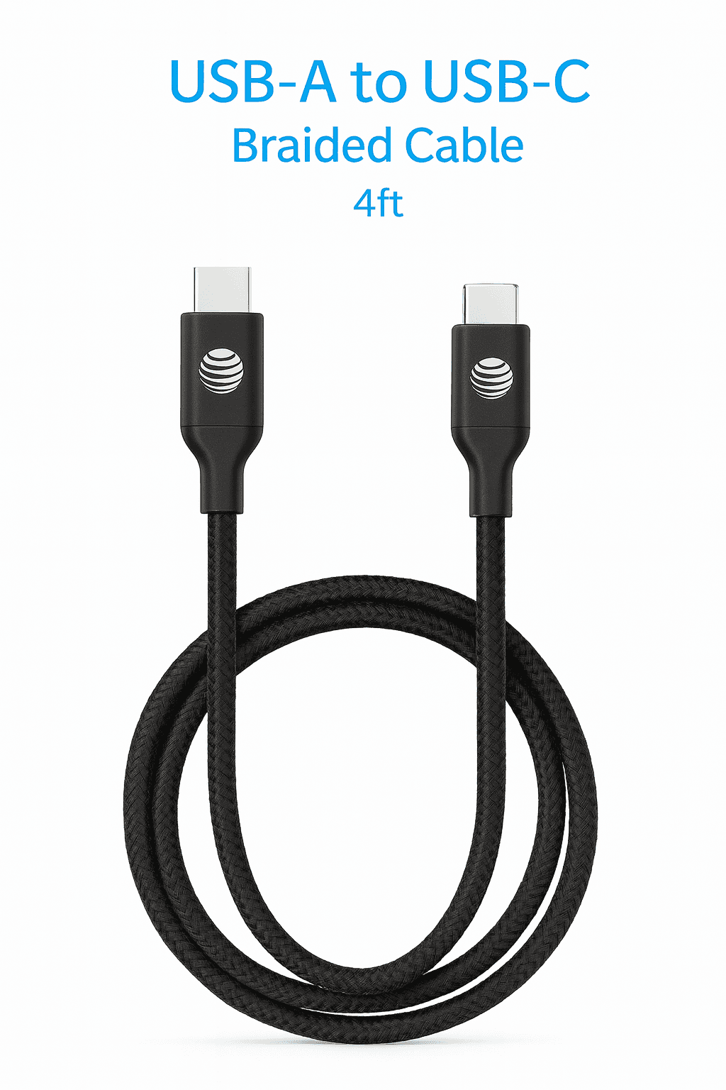 AT&T USB-A to USB-C Braided Cable (4ft), photo 2 of 2