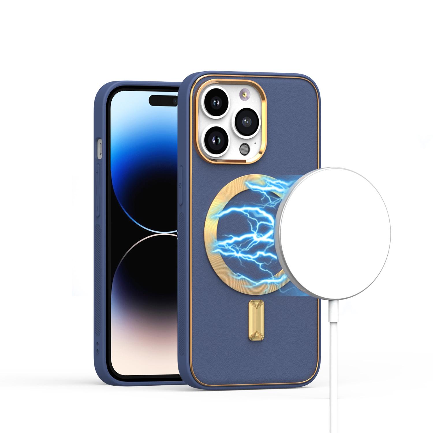 iPhone 14 Pro Max 6.7" Ultimate PU Leather Hybrid Case – Elegant [Magnetic Circle] Design with Premium Protection