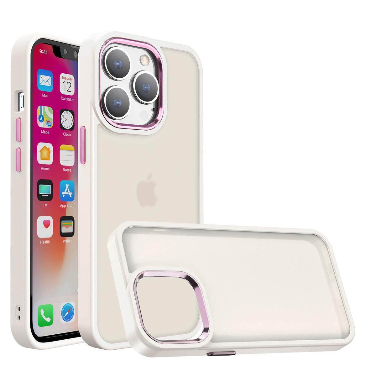 iPhone 15 Plus Polished Oil Thick Acrylic Hybrid Case with Metal Buttons