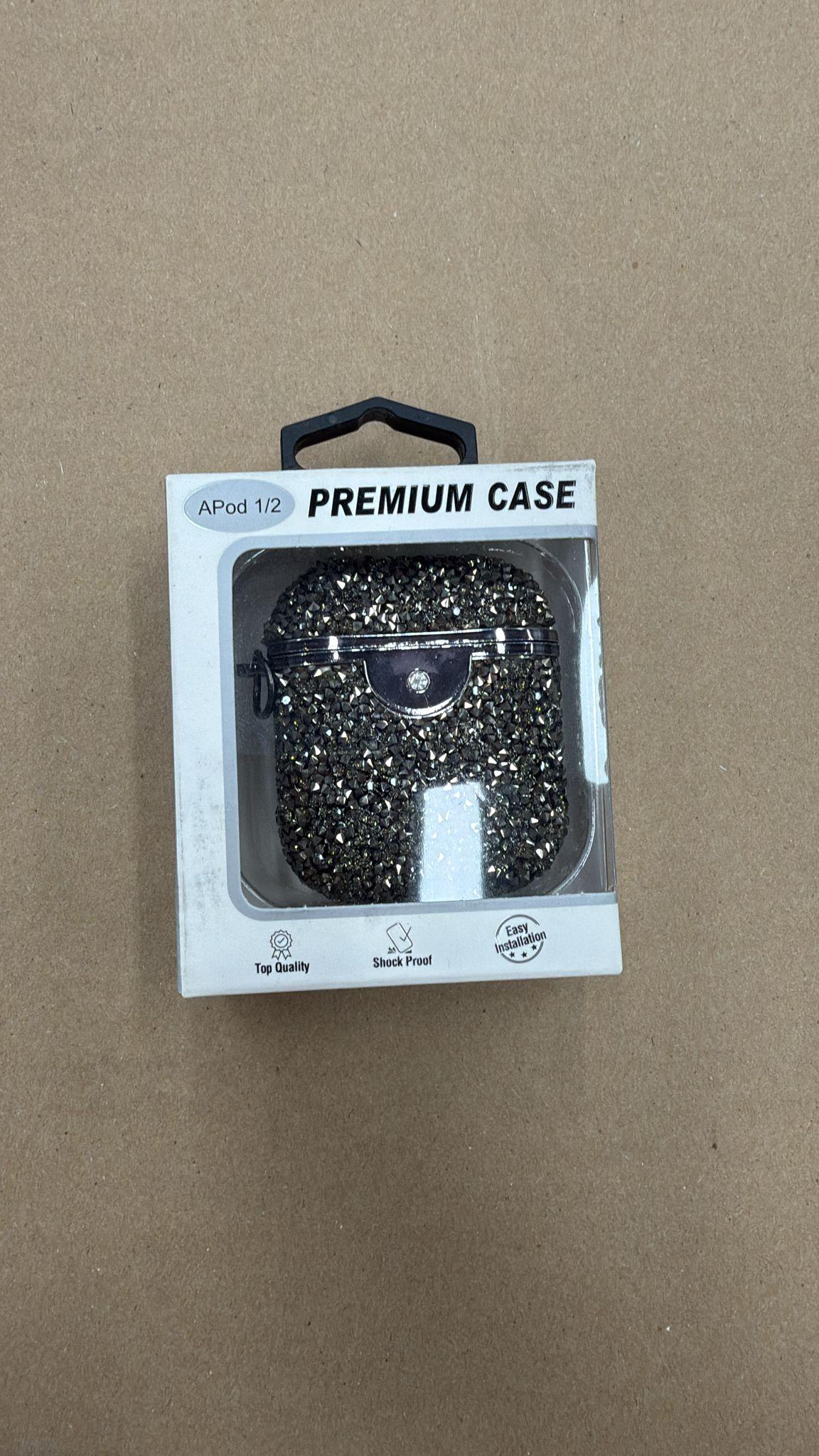 Sparkly Diamond Glitter for AirPods Protective Case Cover with Keychain for Apple Airpods