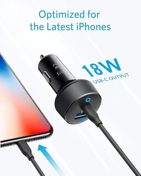 Anker 30W 2-Port Type C Fast Car Charger with 18W Power Delivery and 12W PIQ, PowerDrive PD 2, photo 2 of 7