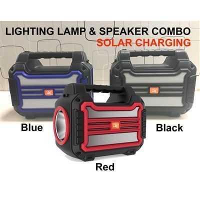 Portable Bluetooth Speaker with Handle Loud Sound Heavy Bass Outdoor Solar Charging in Red, photo 4 of 4