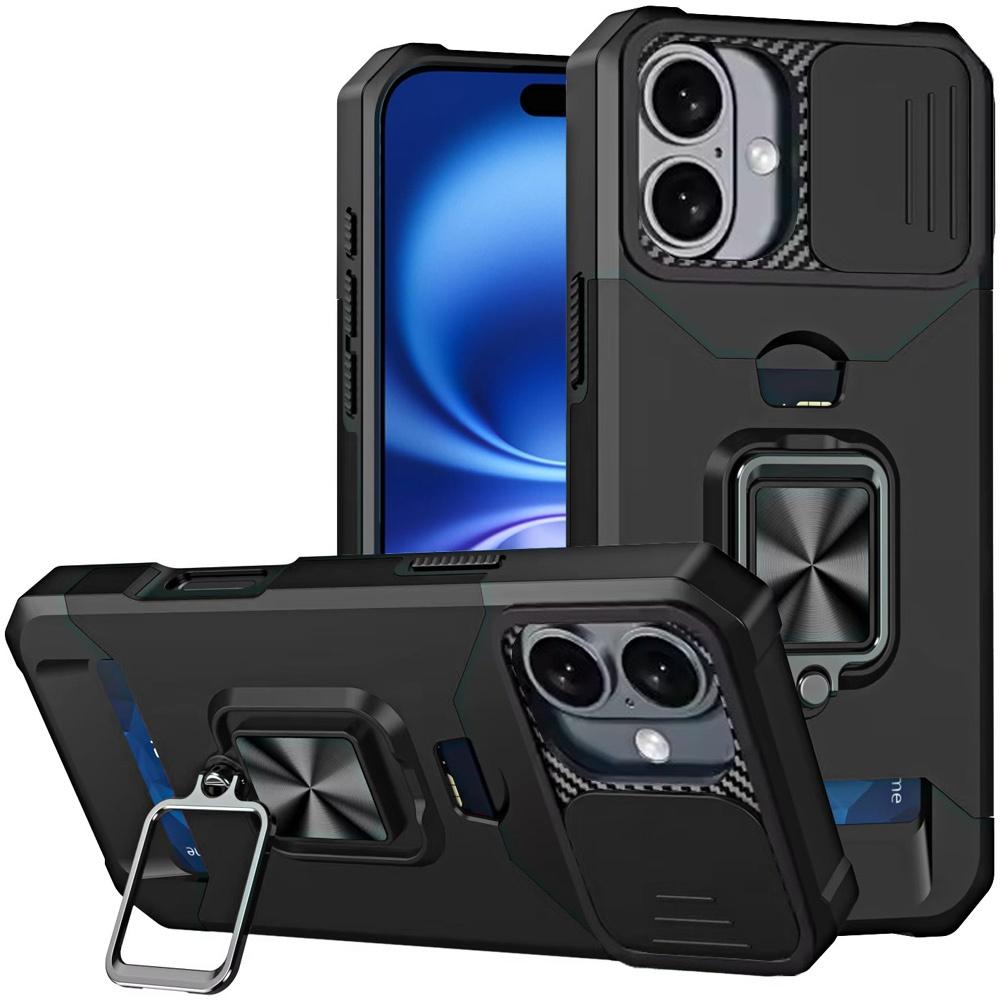 For iPhone 17 Premium Quality Complete Magnetic Metal Ring Stand Camera Protection Hybrid Case Cover, photo 4 of 4