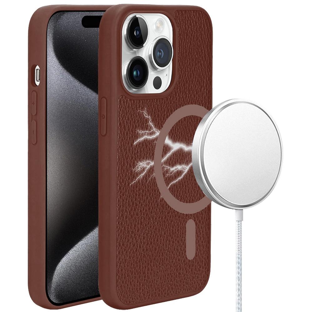 METKASE Hybrid PU Leather Magnetic Case for iPhone 15 Pro, photo 4 of 5