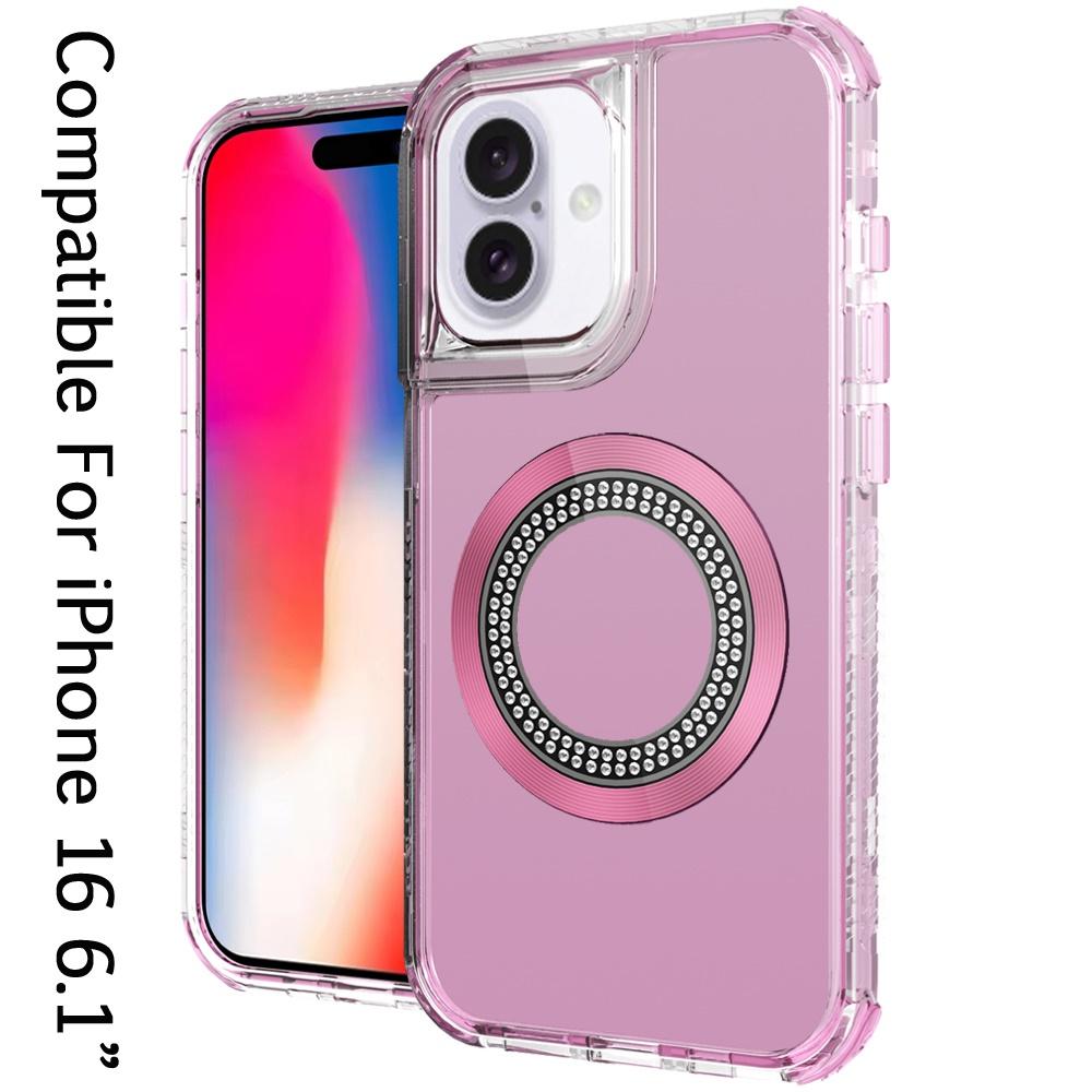 iPhone 16 6.1" Bling Chrome 3-in-1 Hybrid Case – Magnetic Ring, photo 4 of 6