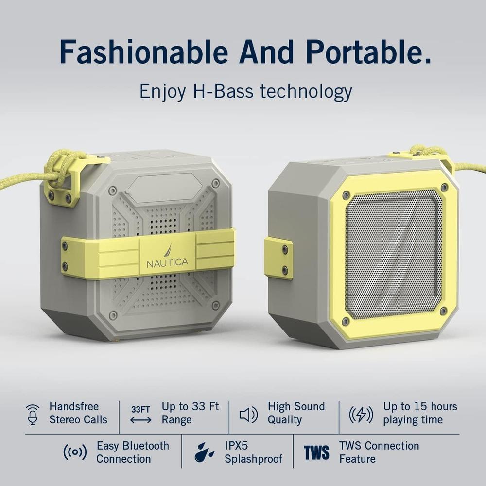 Nautica SP100 Bluetooth Portable Speaker-GRAYYELLOW-7