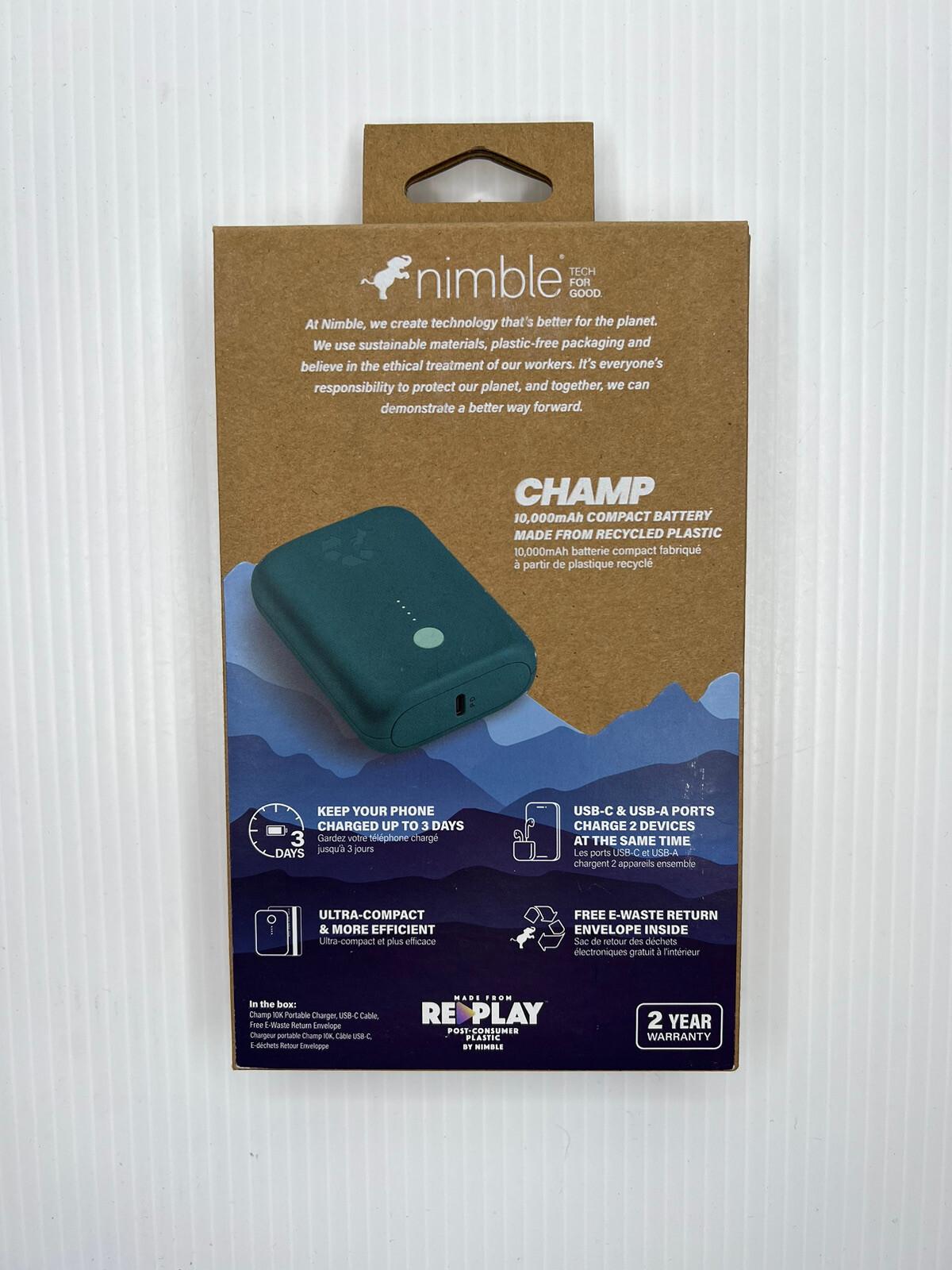 Nimble Champ 10,000mAh Compact USB-C&A Battery - 18w PD Fast Charging, photo 3 of 4