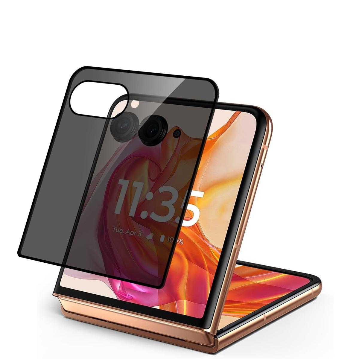 Motorola Razr Ultra 2025 Privacy Curved Edge Tempered Glass Protector, photo 2 of 2