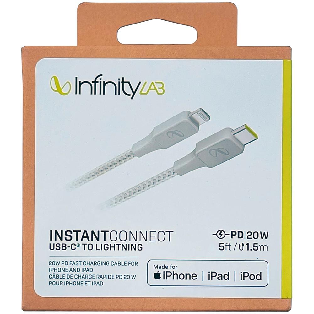 InfinityLab by Harman InstantConnect USB-C to Lightning - 20W PD Fast Charging Cable-WHITE