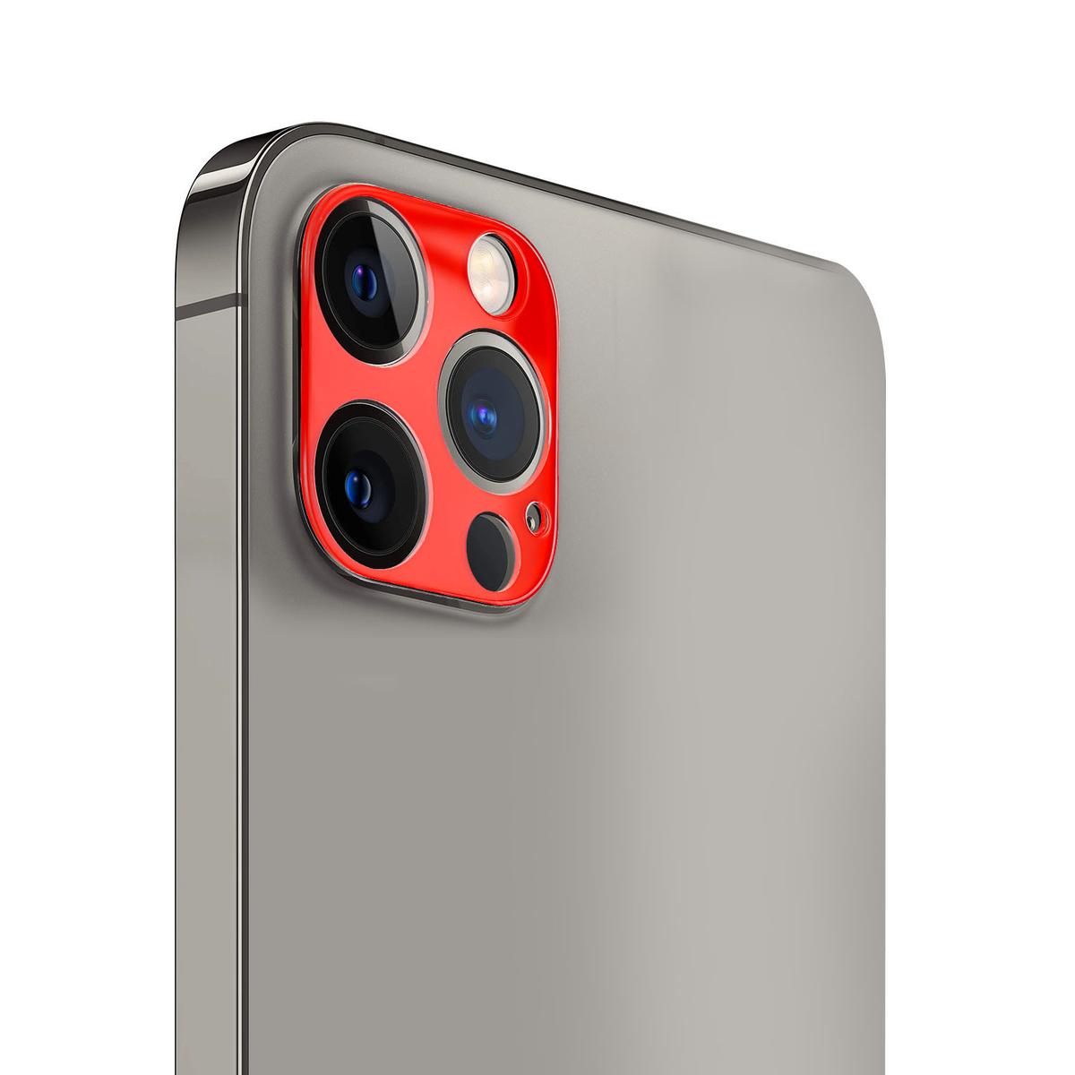Apple iPhone 14 PRO MAX 6.7" Camera Lens Colored Edge Tempered(2.5D) - Red