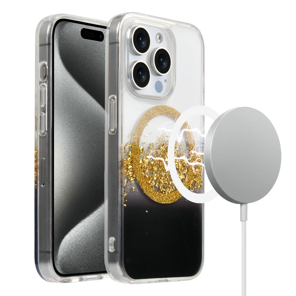 METKASE Glitter Transparent Shockproof MagSafe Case for iPhone 15 Pro, photo 6 of 10