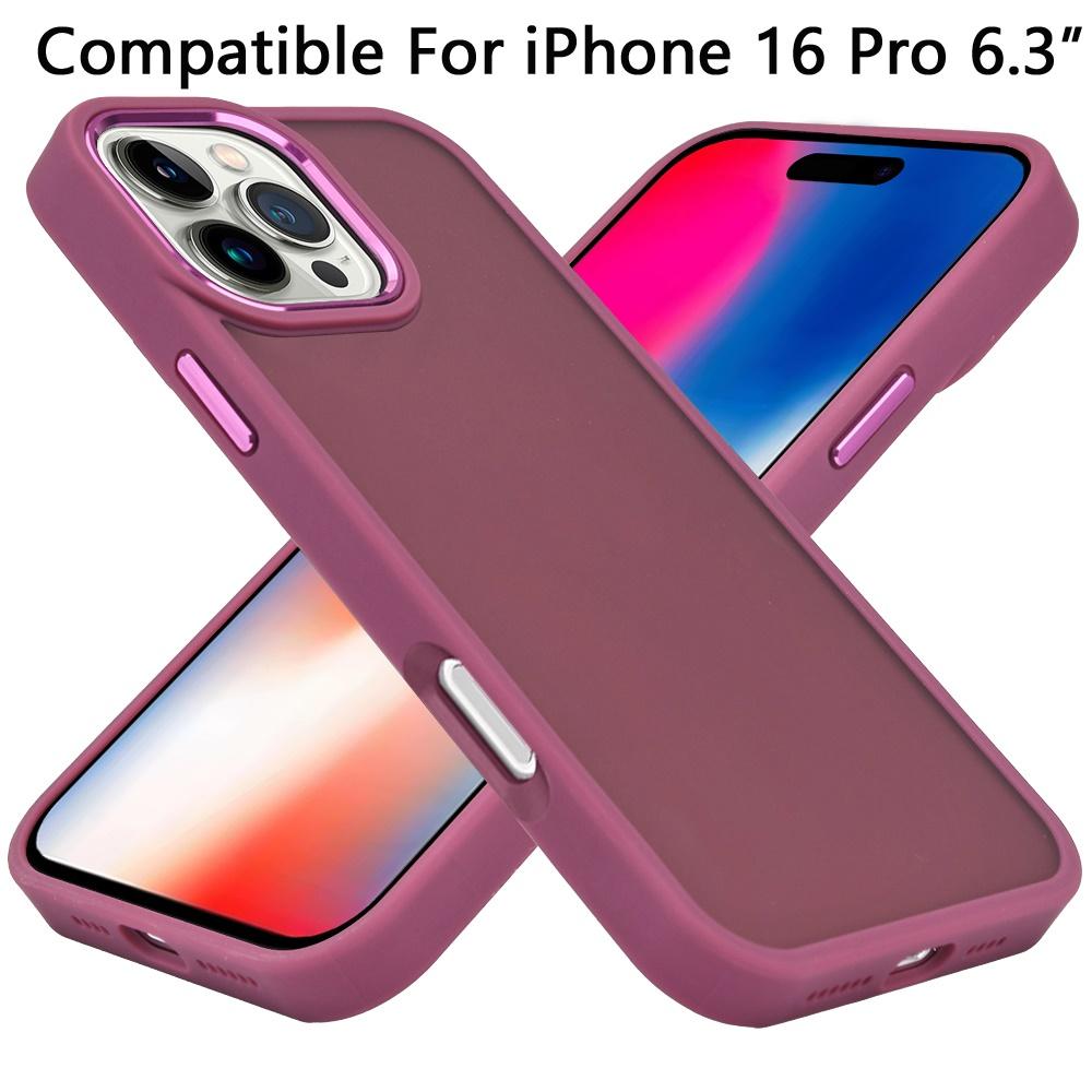 iPhone 16 Pro 6.3" Polished Oil Acrylic Hybrid Case | Thick Clear Back with Metal Buttons & Shockproof Protection, photo 4 of 7