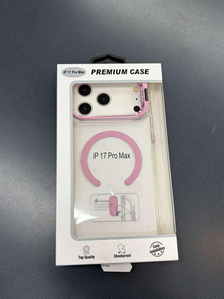 Iphone 17 Pro Max Premium Clear Case with Magsafe Ring (Pink)