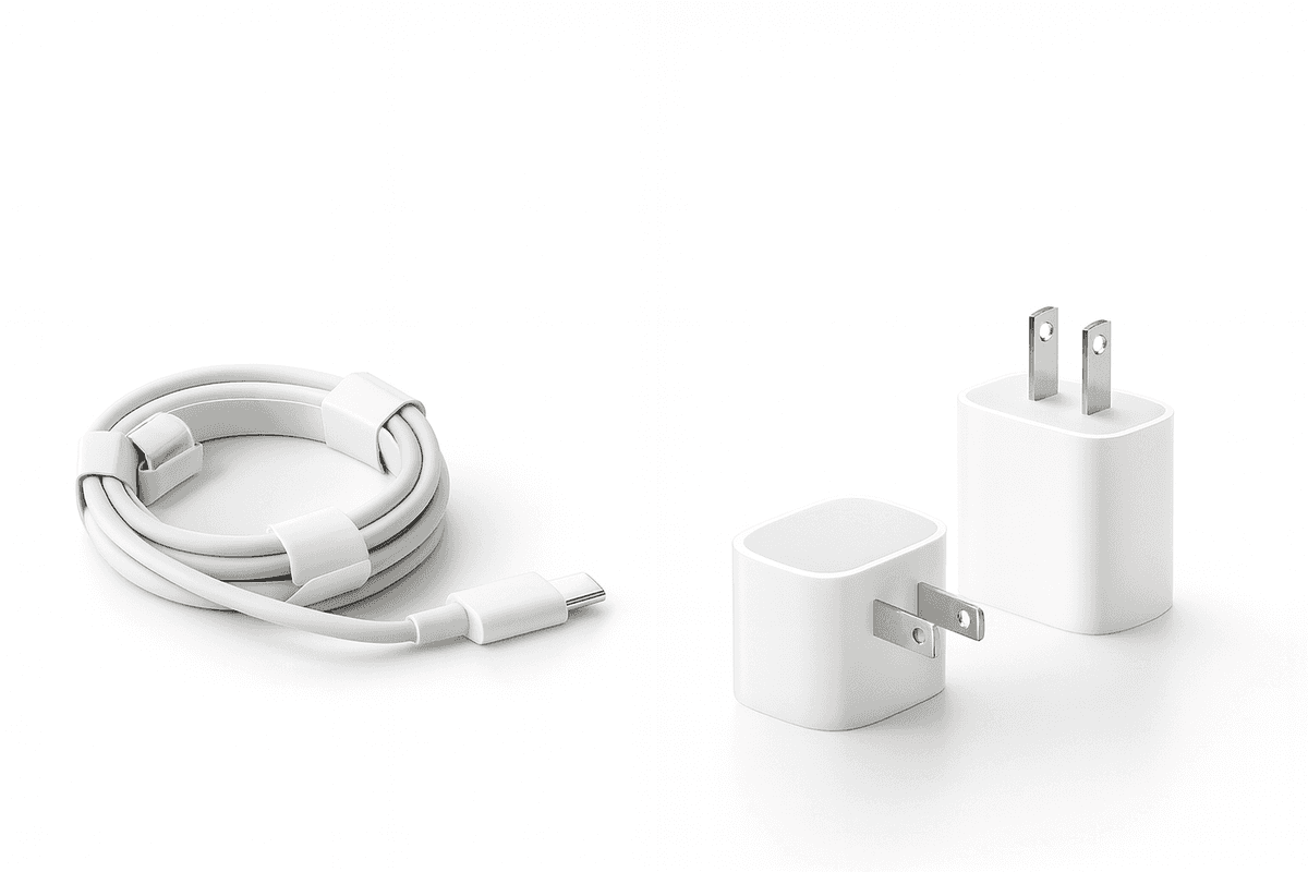 Unboxed White Wall Charger Adapter & Cable Set