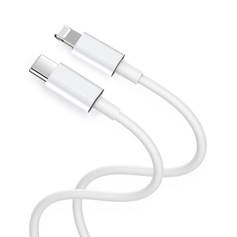 2-IN-1 18W PD Fast Type C&USB Dual Ports Car Charger+Type C to 8 pin Cable in White, photo 4 of 5