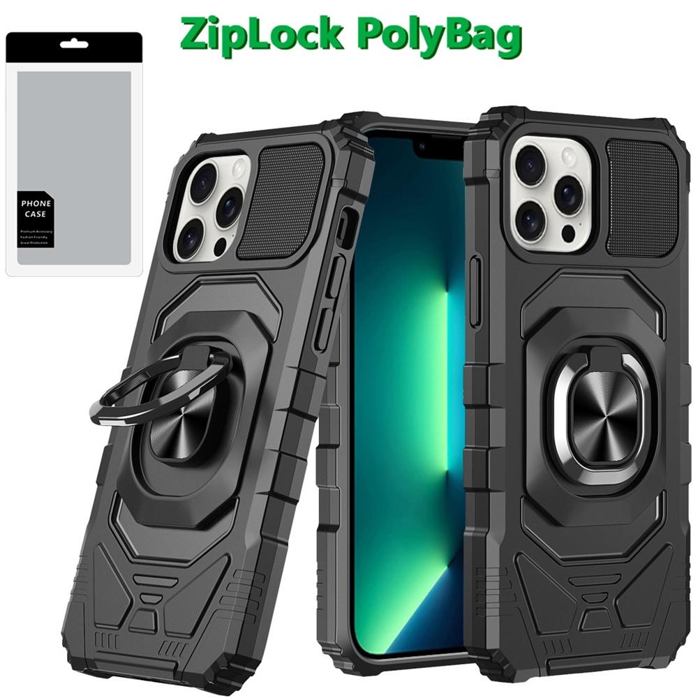 iPhone 13 Pro Max Robotic Hybrid Case with Magnetic Ring Stand and Heavy-Duty Shockproof Protection