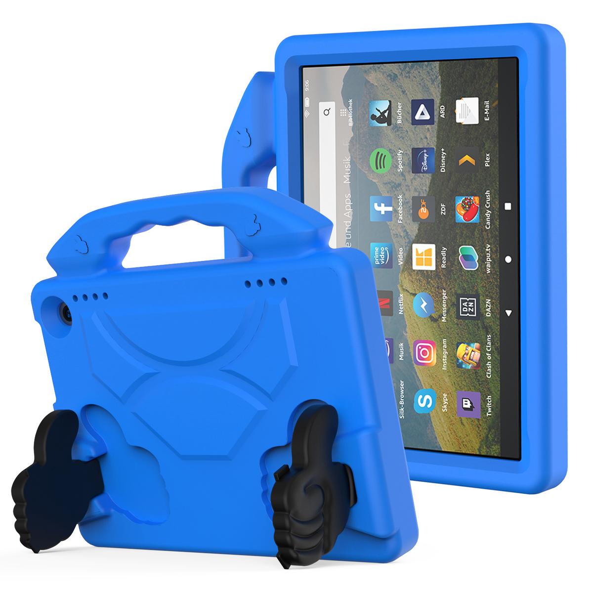 Amazon Kindle Fire HD8/HD8 Plus Thumbs Up Kickstand Shockproof Tablet Case Cover - Blue