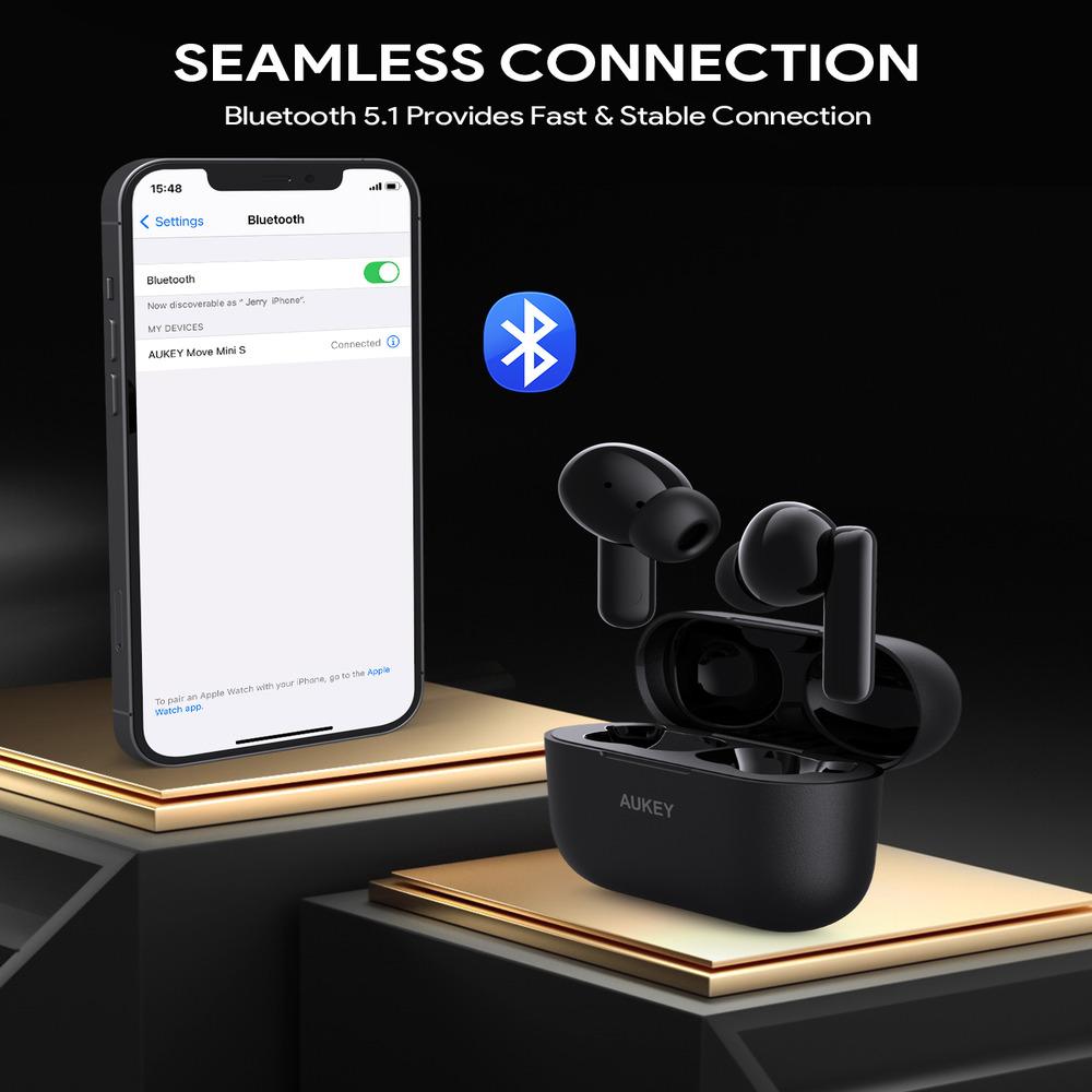 AUKEY EP-M1S Move Mini S True Wireless Earbuds - Lightweight 3.6g per earbud - Touch control & Voice assistant, photo 4 of 5