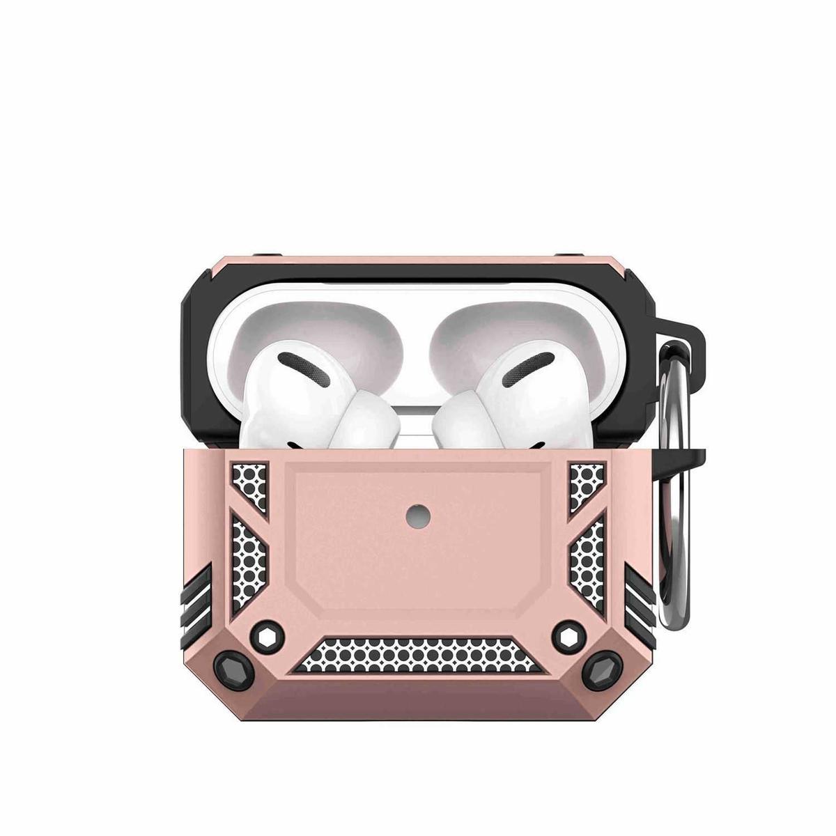 AirPods Pro Machine Hybrid ShockProof With Metal Hook Case Cover - Rose Gold, photo 2 of 3