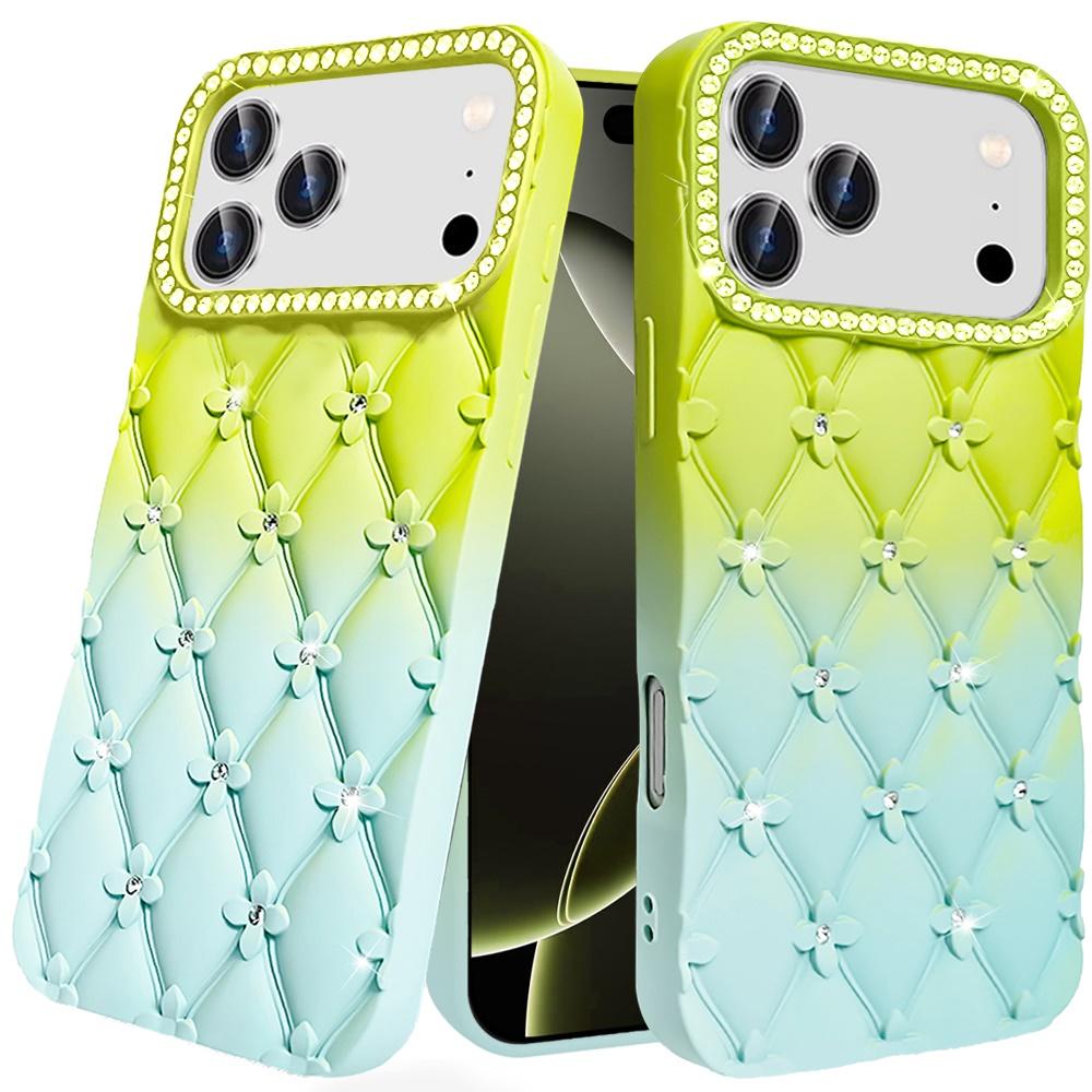 IPhone 17 Pro Cases Floral Joy Glitter Shimmer Leather Feel Thick TPU Case, photo 3 of 4