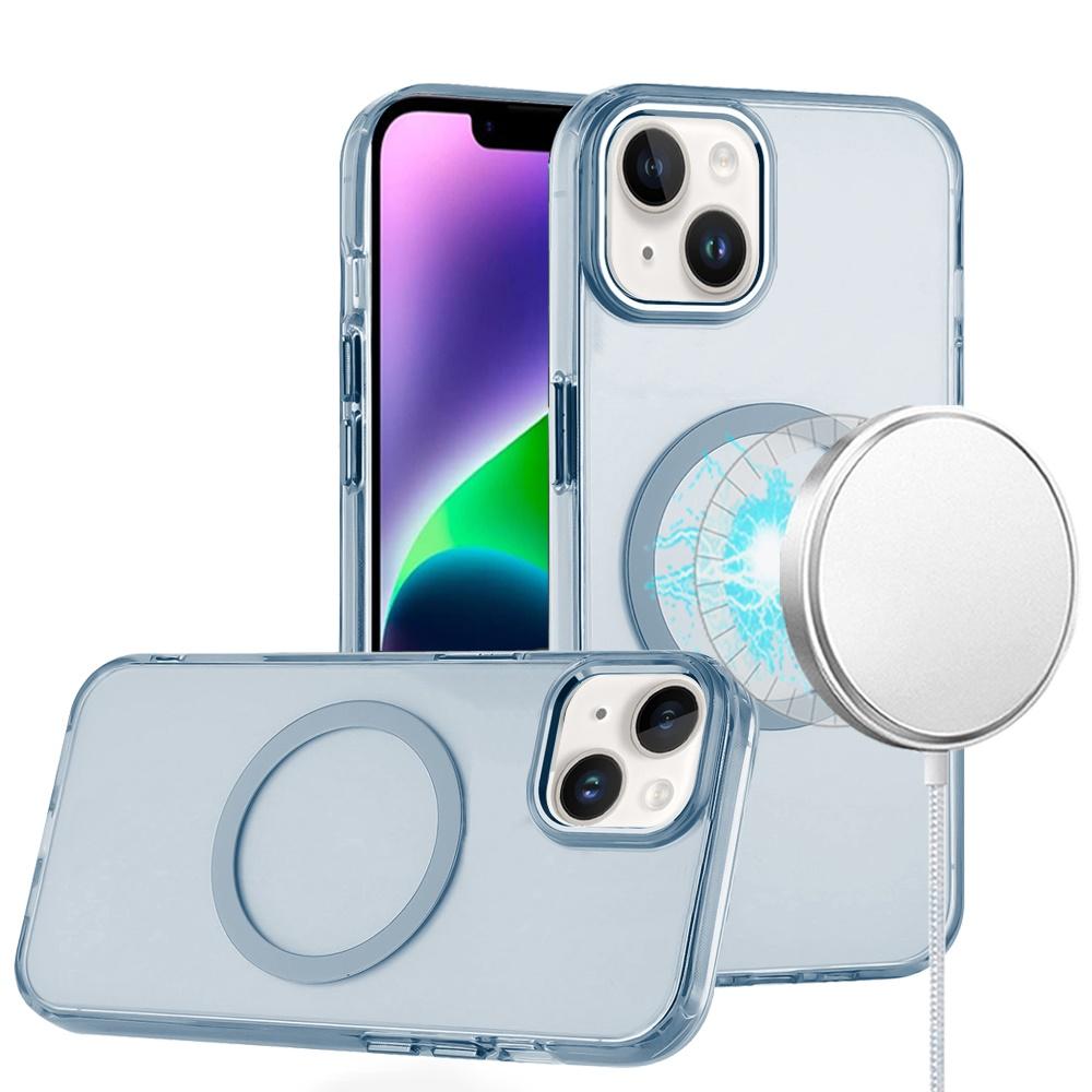 iPhone 14 Plus Magnetic Circle Ring Clear Hybrid Case | Premium Acrylic, Metal Buttons & Raised Camera Lip