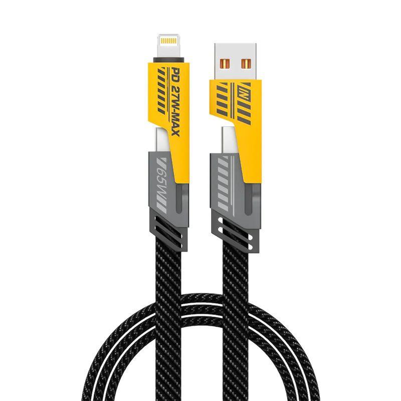 Flat Wire Fast Charging USB-A to Lightning / USB-C Cable – 65W / 27W Power, photo 2 of 5