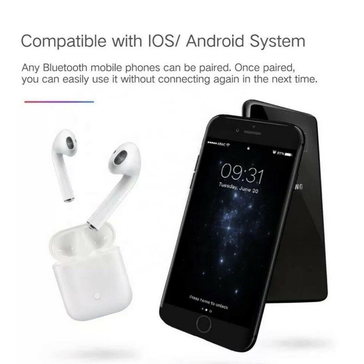 TWS True Wireless Bluetooth Stereo Earbuds with Charging Case - White, photo 3 of 6