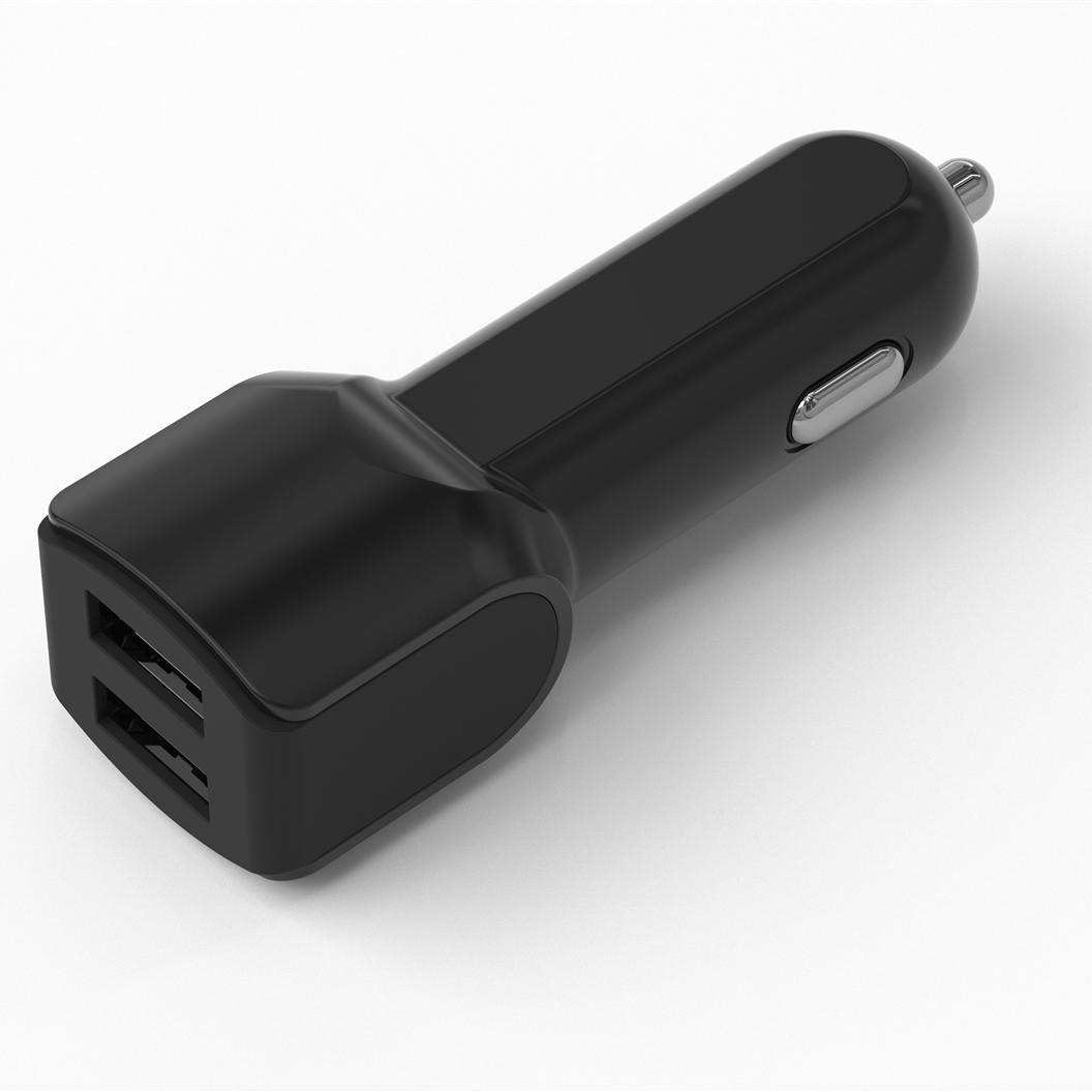 2-IN-1 Fast Dual USB Car Charger + TYPE-C Charging Cable Cord for Samsung Note8 S8 S9 S10 in Black, photo 2 of 4