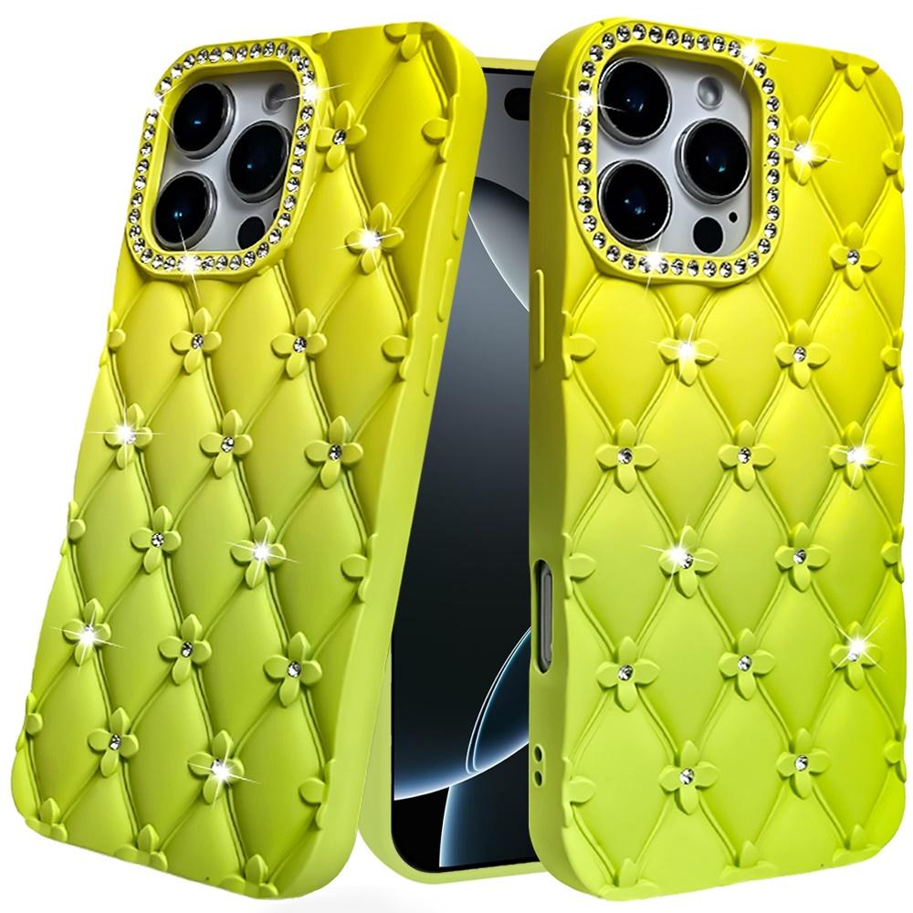 Luxury Gradient Floral Quilted Rhinestone Phone Case for iPhone 16 Pro Max | Available in Multiple Colors | US Seller | Free Delivery, photo 2 of 5