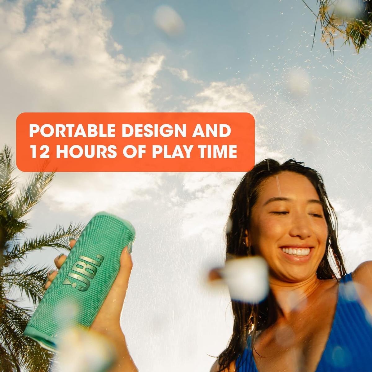 JBL Flip 6 - Portable Bluetooth Speaker, powerful sound and deep bass, IPX7 waterproof, 12 hours of playtime, JBL PartyBoost for multiple speaker pairing for home, outdoor and travel (Blue), photo 5 of 7