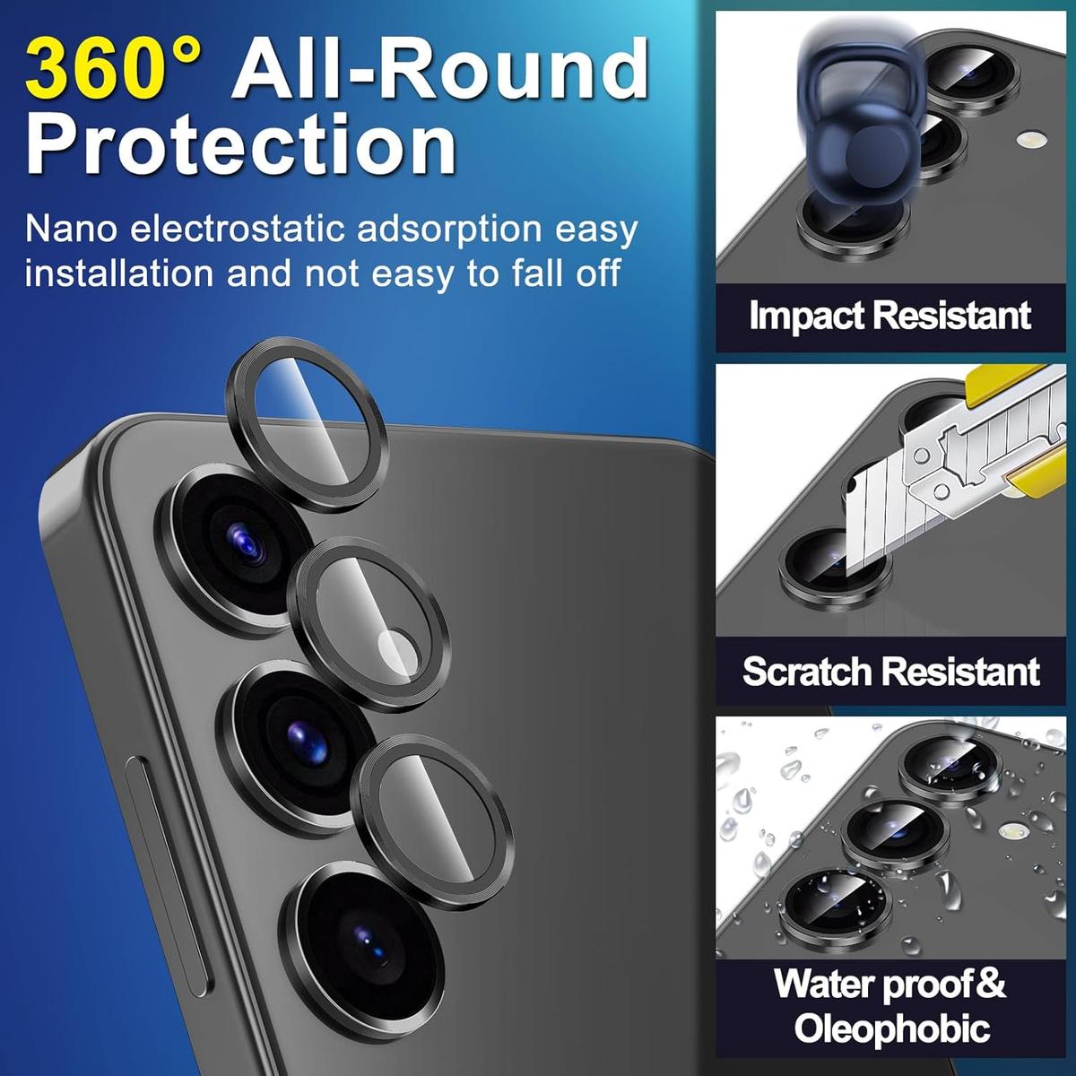 Premium Lens Protector for Samsung Galaxy S25 Plus – 9H Tempered Glass, Anti-Scratch & HD Transparency, photo 3 of 5