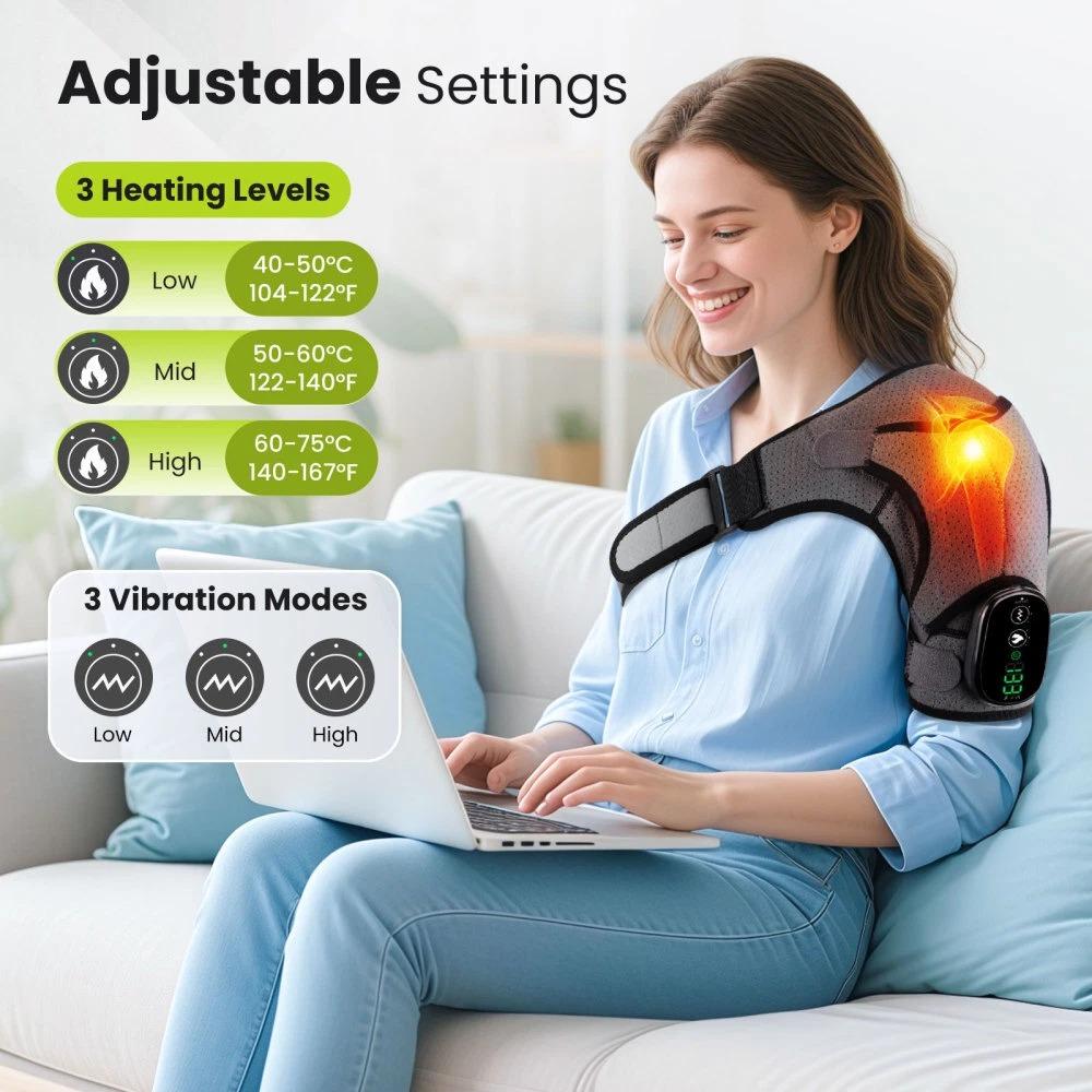 Electric Heated Shoulder Massager with Vibration Massage Brace Joint Pain Relief, photo 2 of 5