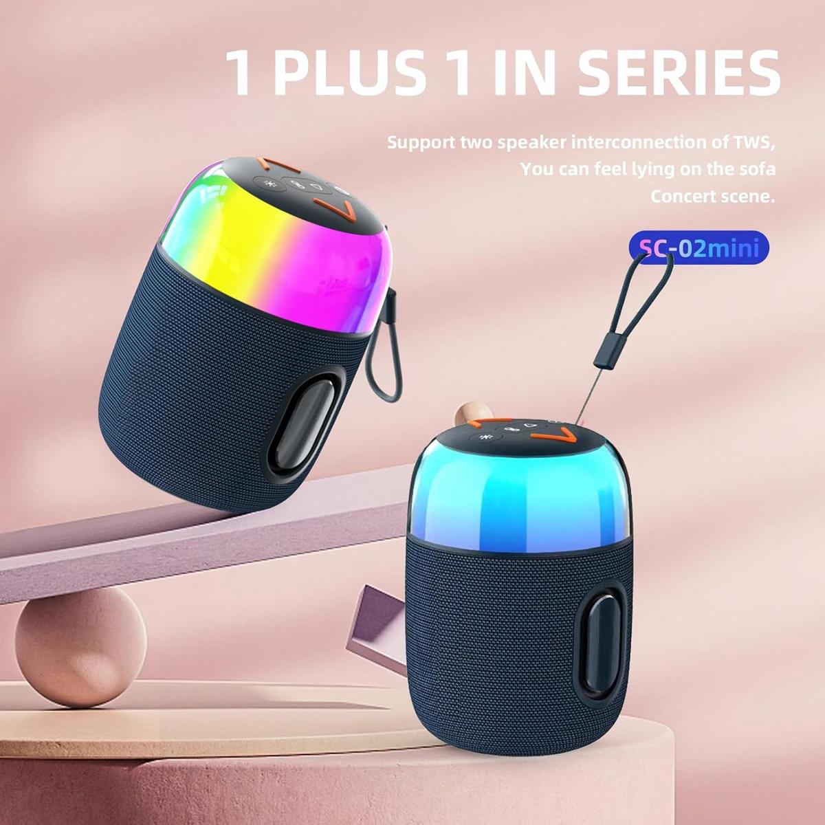 Hopestar Series SC02-mini - Portable Wireless Bluetooth Speaker with RGB Lights 360° Surround Stereo Bluetooth V5.3 Speakers for Party Outdoor and Room, photo 4 of 5