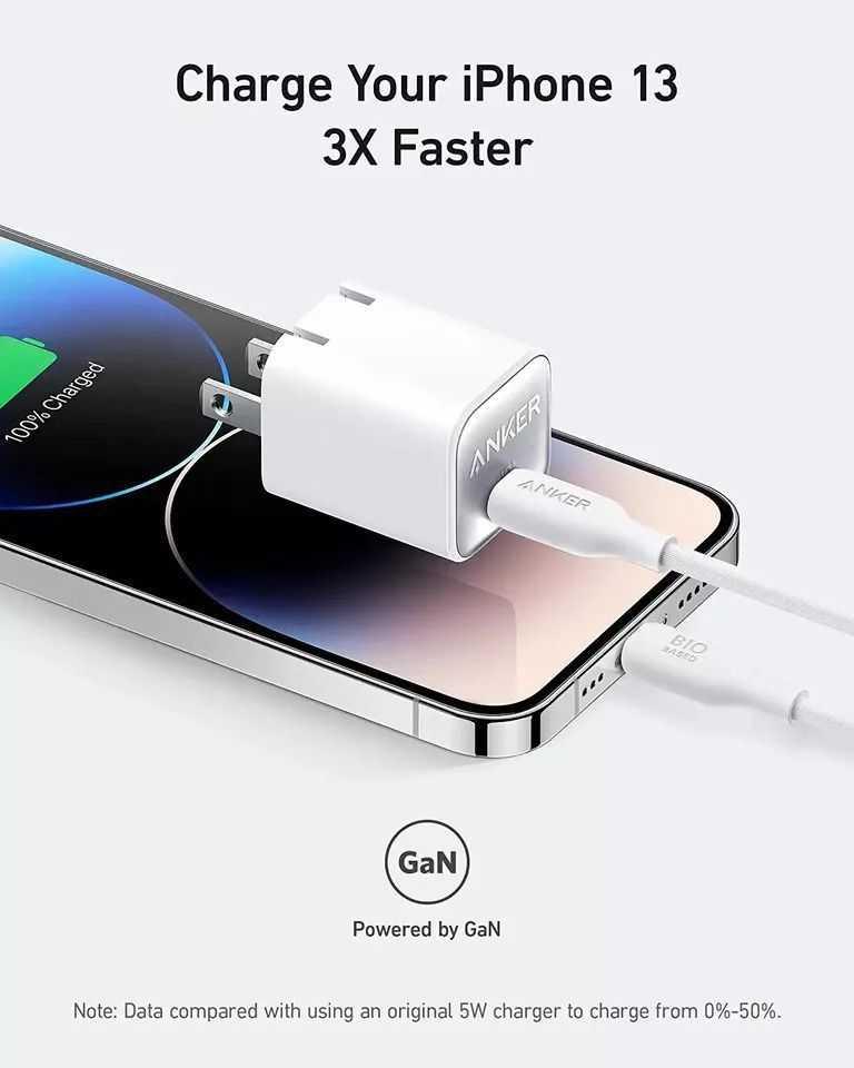 Anker 30W USB C GaN Charger Nano 3 Foldable PPS Fast Adapter for iPhone 14 Pro, photo 3 of 5