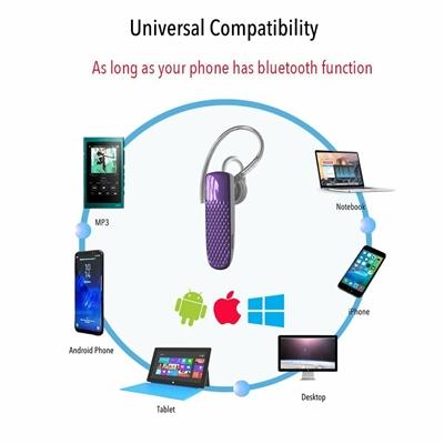 In Ear Mono Bluetooth Earpieces with Microphone and Music 618M in Purple, photo 4 of 7