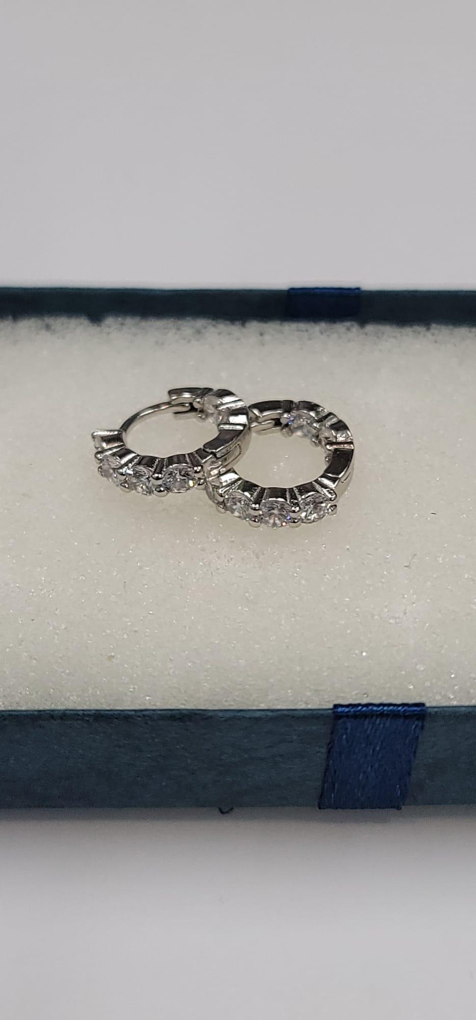 925 STERLING SILVER CZ 1.5CT EARRINGS, photo 3 of 4