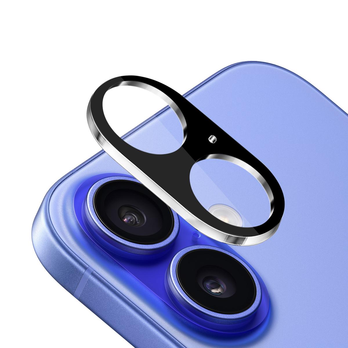 iPhone 16 Plus 6.7 inch Camera Lens Colored Edge Tempered(2.5D) - Black