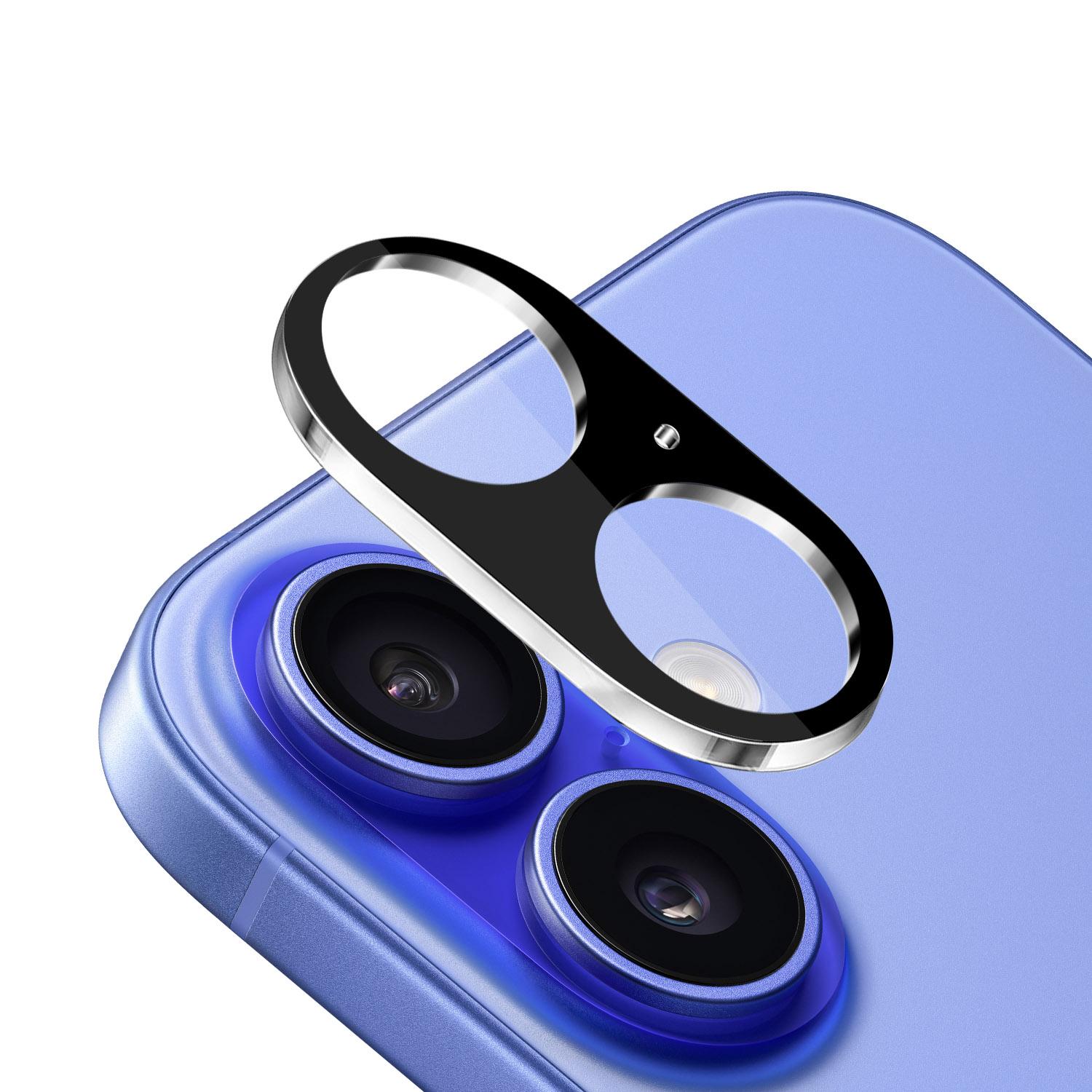 iPhone 16 Plus 6.7 inch Camera Lens Colored Edge Tempered(2.5D) - Black