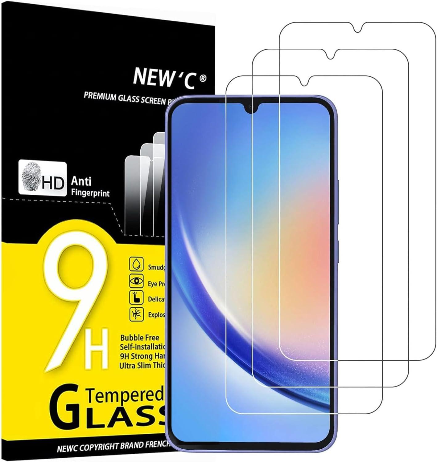 Pack of 3 Samsung Galaxy A34 5G Tempered Glass Screen Protectors – Ultra Durable, Anti-Scratch, HD Clarity & Easy Bubble-Free Install