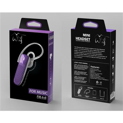 In Ear Mono Bluetooth Earpieces with Microphone and Music 618M in Purple, photo 7 of 7