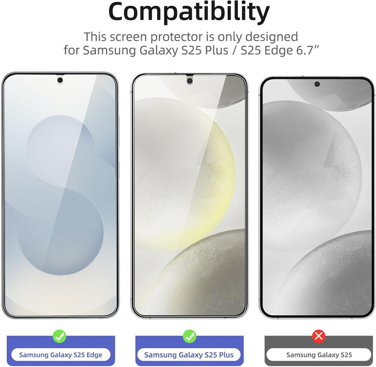Pack of 3 Samsung Galaxy S25 Tempered Glass Screen Protectors – Ultra Durable, Scratch Resistant & HD Touch Sensitive, photo 2 of 4