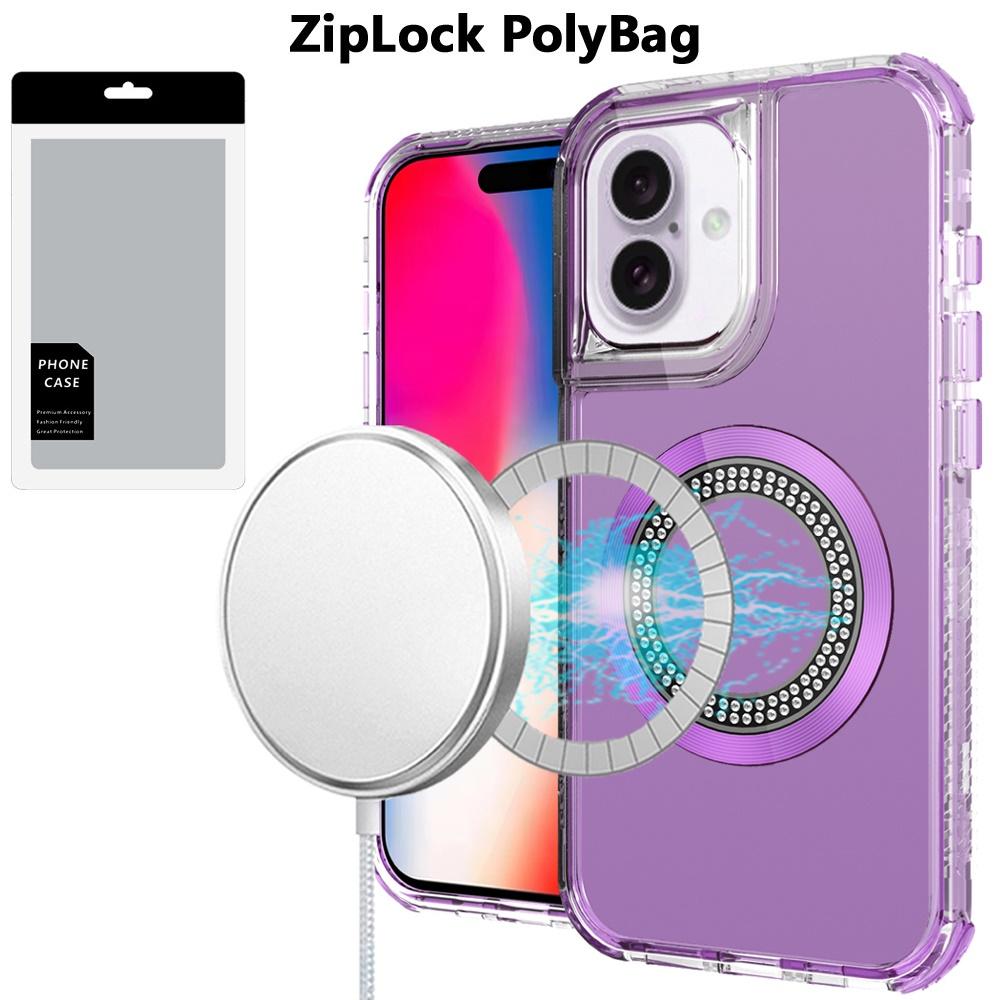 iPhone 16 6.1" Bling Chrome 3-in-1 Hybrid Case – Magnetic Ring, photo 5 of 6
