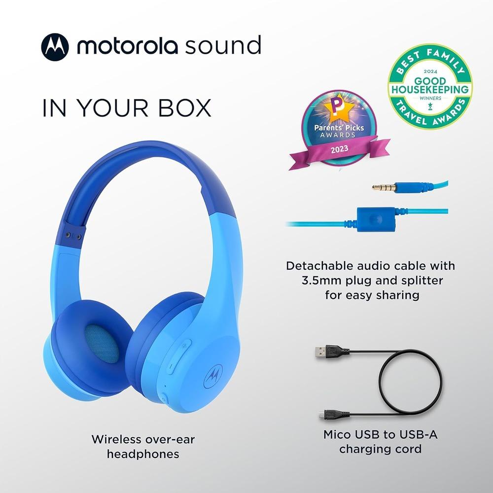 MOTOROLA JR300BT KIDS ON-EAR HEADPHONES - PINK& BLUE