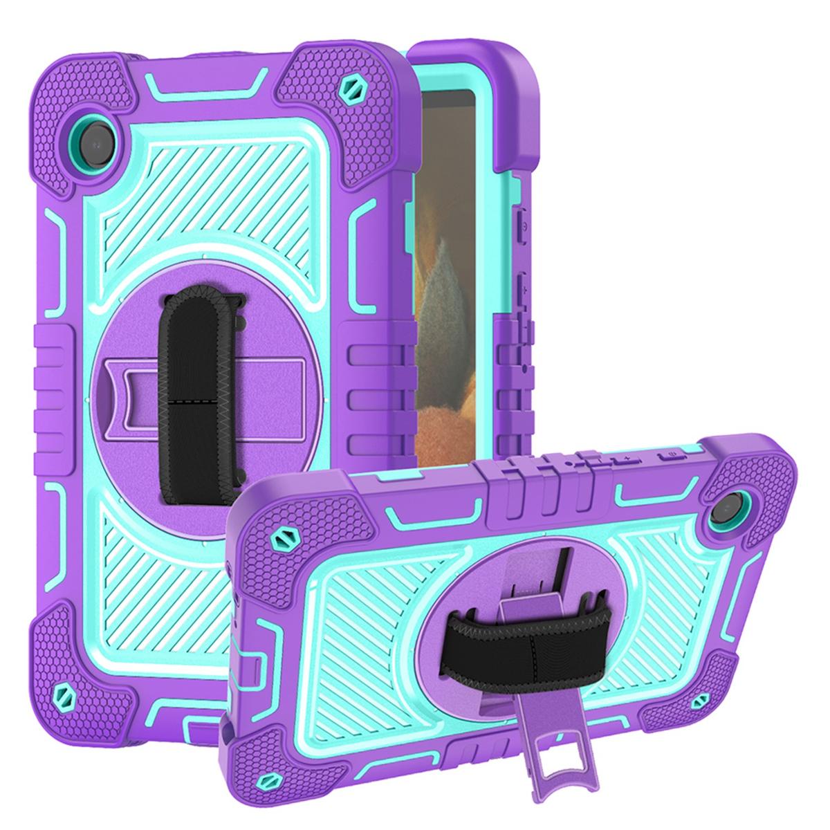 Samsung A9 8.7inch 3in1 Multi-Functional Tablet Case for Hand, Shoulder, Pencil & Stand - Purple/Teal