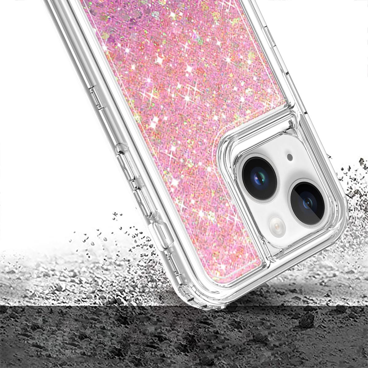 iPhone 13 Pro Max Epoxy Sticker Glitter 3-in-1 Shockproof Transparent Hybrid Case – Stylish Sparkle with Full Protection, photo 5 of 8